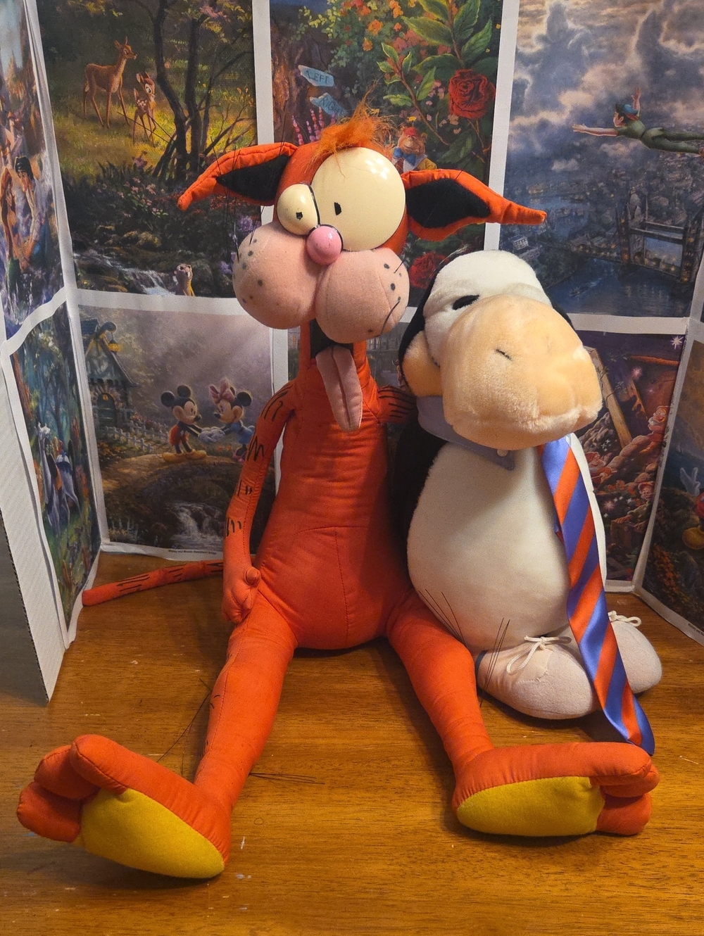 80's Bloom County Bill 'N Opus Bill the Cat Large Plush Opus the Penguin Large
